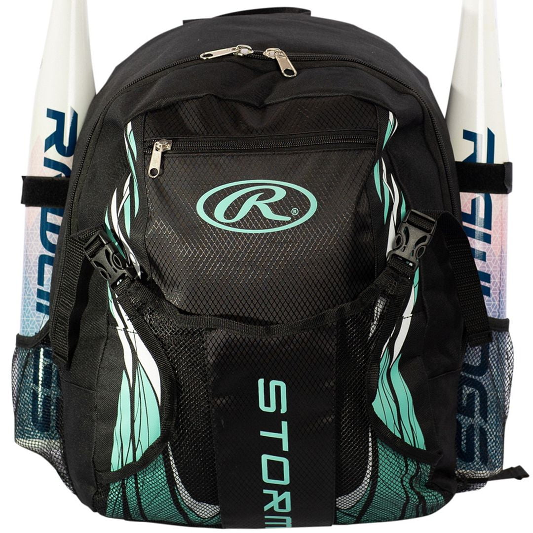 Rawlings R500 Youth Baseball Bag for Boys or Softball Bag for Girls –  Durable Baseball Backpack – Holds Two Bats – Includes Hook to Hang on  Fence, Scarlet Black 