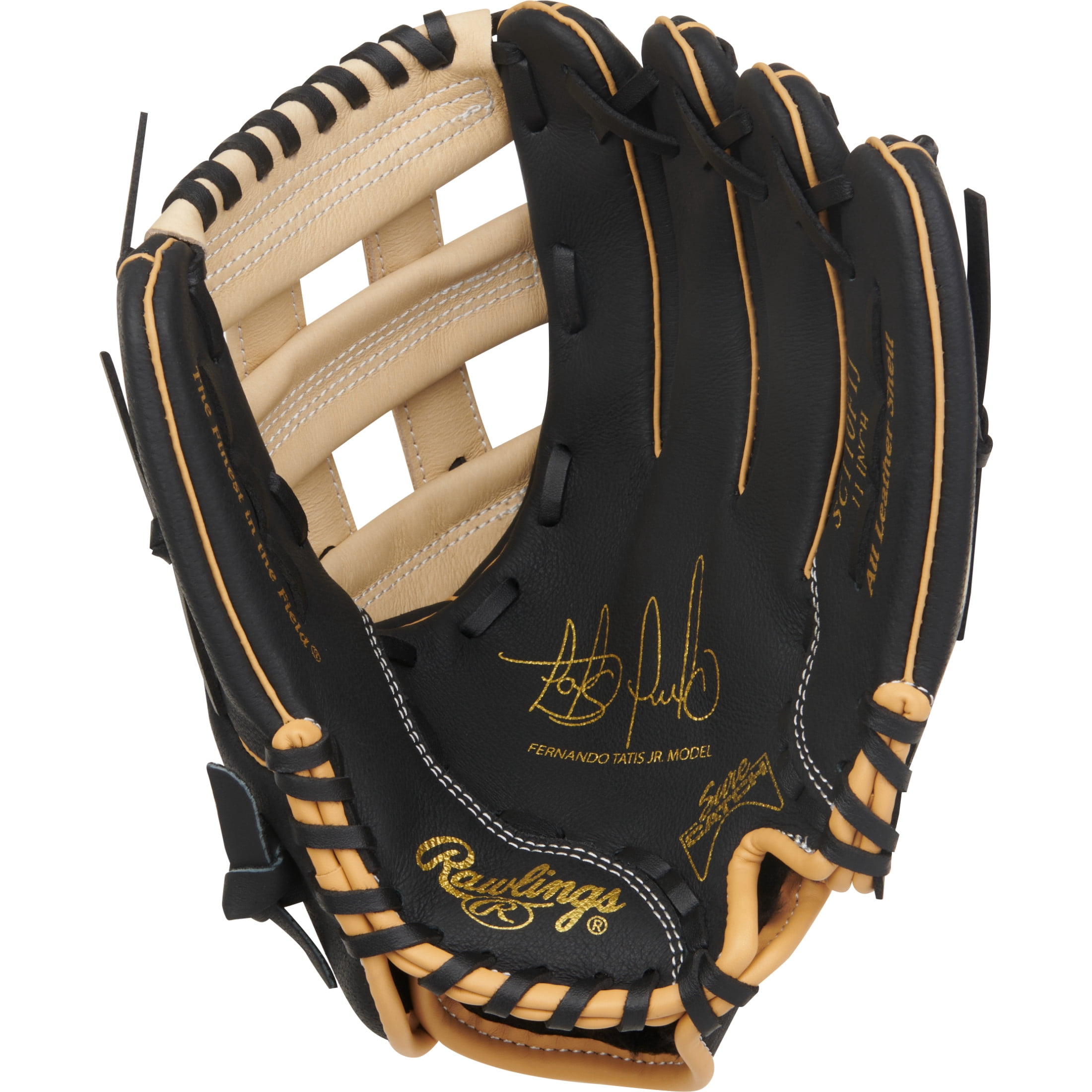 Rawlings Sure Catch Fernando Tatis Jr Baseball Glove | 11-Inch | Black/Camel | Pro-H Web