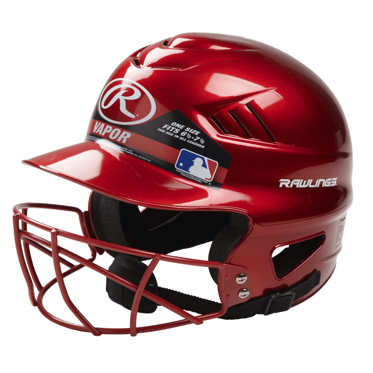 Rawlings Vapor Coolflo Molded OSFM Baseball Helmet, Metallic Red
