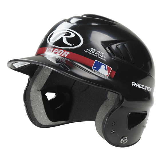 Rawlings | Vapor Youth Baseball Batting Helmet | 6 1/2" - 7 1/2" One Size Fits Most |Black