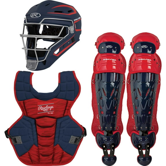 Rawlings Intermediate Velo 2.0 Catcher's Set Navy/Scarlet
