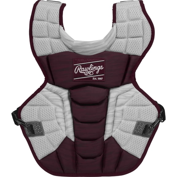 Rawlings Velo Baseball Adult Chest Protector | Maroon/White | Adult