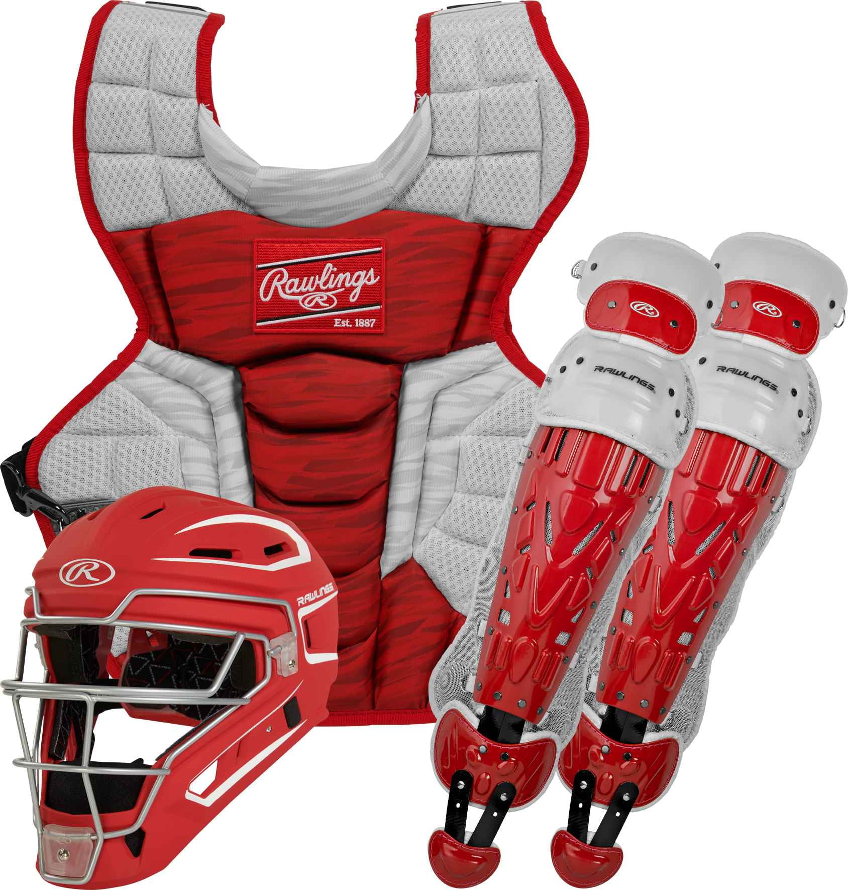 Rawlings Goldster キャッチャー用品セット Rawlings Velo Baseball Intermediate Catcher's Box Set | Scarlet