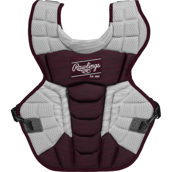 Rawlings Velo Baseball Intermediate Chest Protector | Maroon/White | Intermediate
