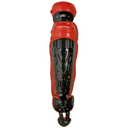 Rawlings Velo Baseball Intermediate Leg Guards | Black/Orange | Intermediate