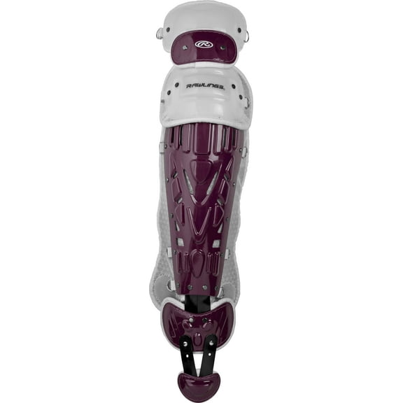 Rawlings Velo Baseball Intermediate Leg Guards | Maroon/White | Intermediate
