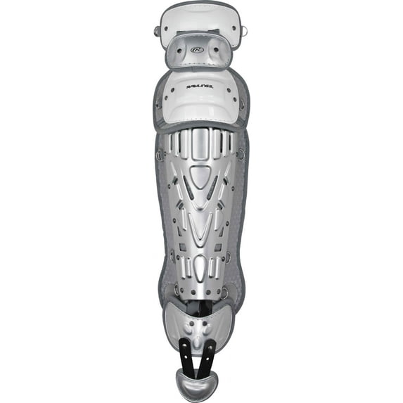 Rawlings Velo Baseball Intermediate Leg Guards | White/Silver | Intermediate