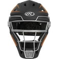 thumbnail image 1 of Rawlings Velo Baseball Junior Catcher's Helmet | Black/Orange | Junior, 1 of 2