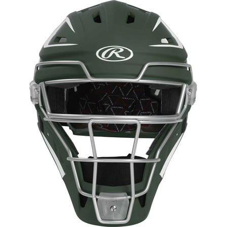 Rawlings Velo Baseball Junior Catcher's Helmet | Dark Green/White | Junior