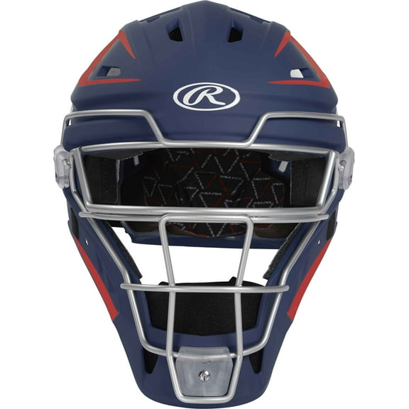 Rawlings Velo Baseball Senior Catcher's Helmet | Navy/Scarlet | Senior