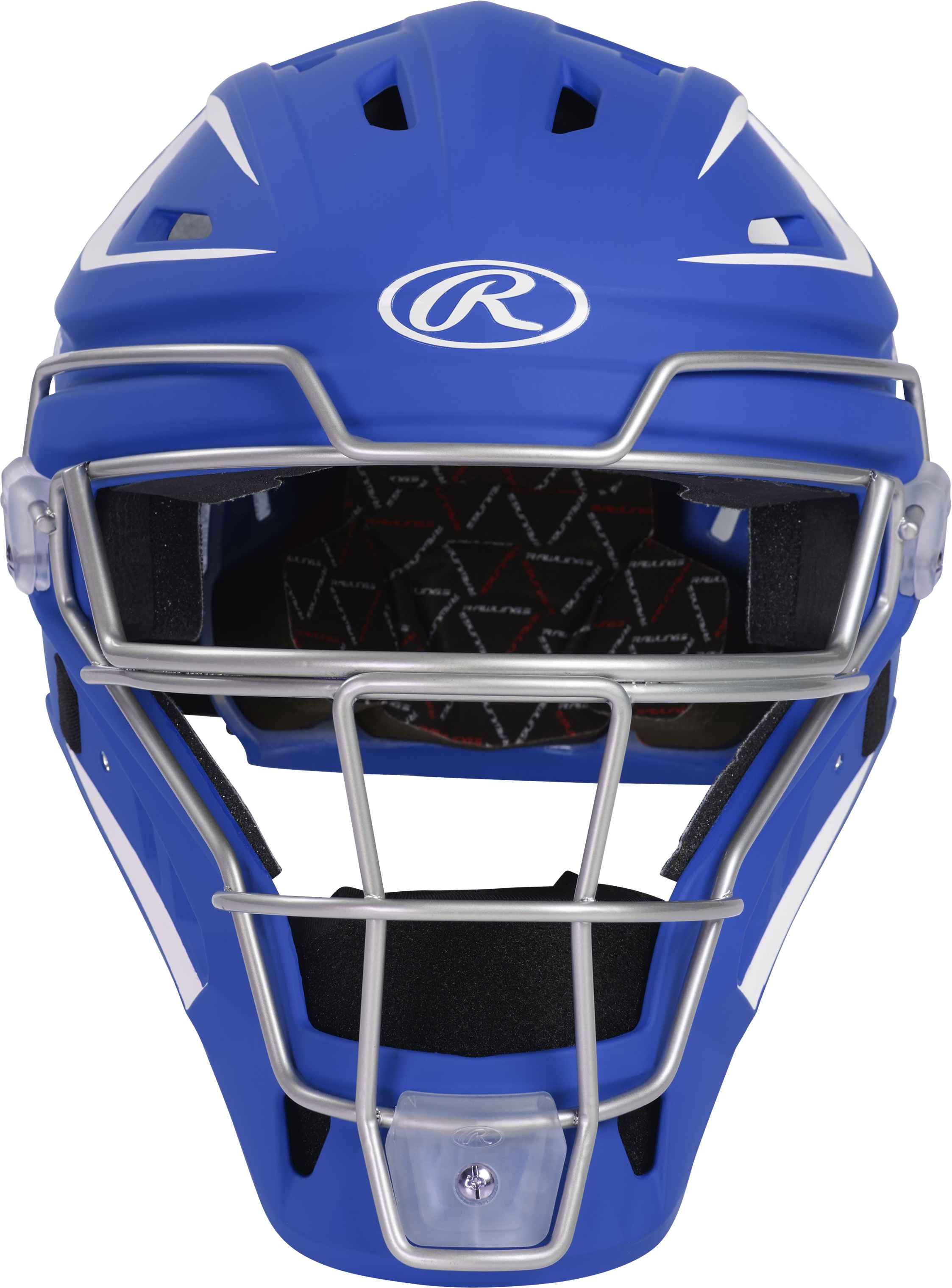 Rawlings Velo Baseball Senior Catcher's Helmet | Royal/White | Senior