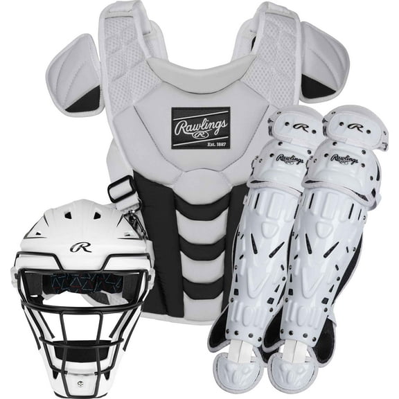 Rawlings Velo Fastpitch Catcher's Gear Set | White/Black | Adult