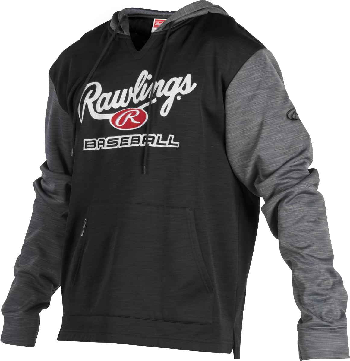 Rawlings YUDFP2 Youth Dugout Fleece Pullover Baseball – Felpa Crew L (Scarlet/Black)
