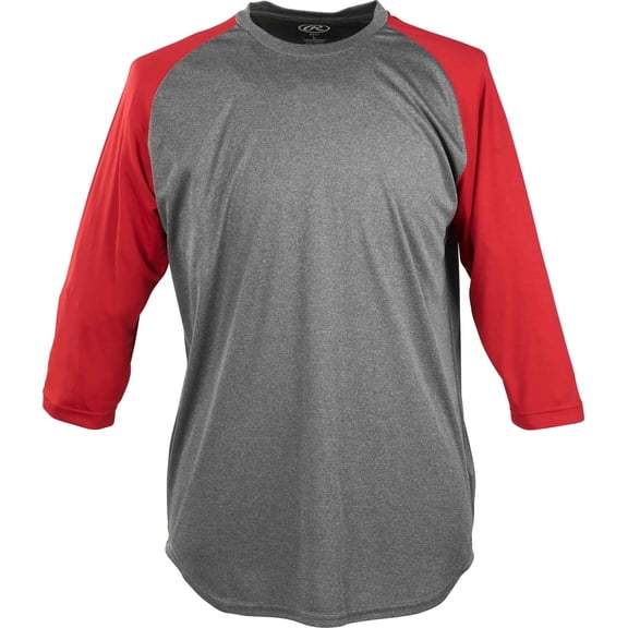 Rawlings Youth 3/4 Sleeve Performance Jersey | Graphite/Scarlet | XLRG