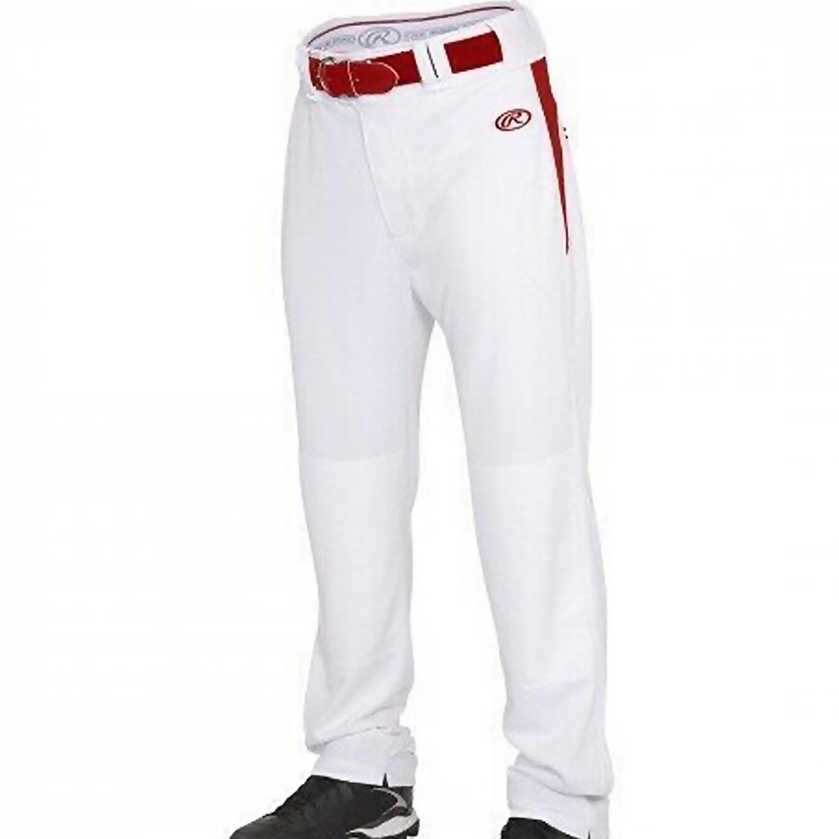 Rawlings Youth Baseball Pant White Scarlet XS