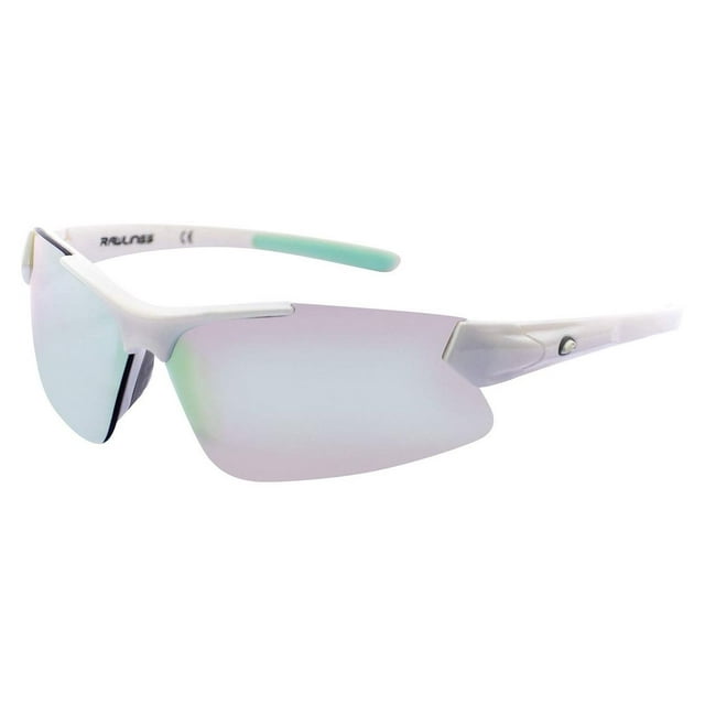 Rawlings Youth Kids Athletic Sunglasses 107 White/Mint Mirrored Lens 10257010QTS