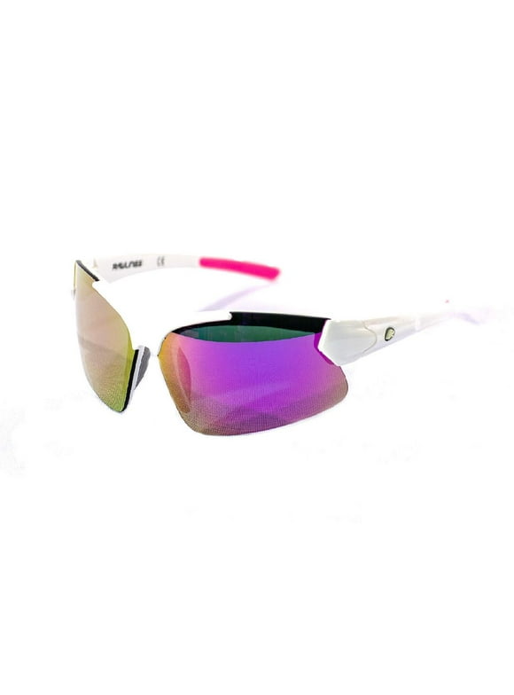 Rawlings Youth Kids Athletic Sunglasses 107 White/Pink Mirrored Lens 10257011QTS
