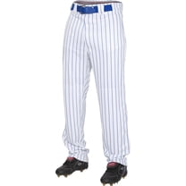 Rawlings Youth Semi-Relaxed 150 Cloth Pinstripe Pant | White/Royal | SML
