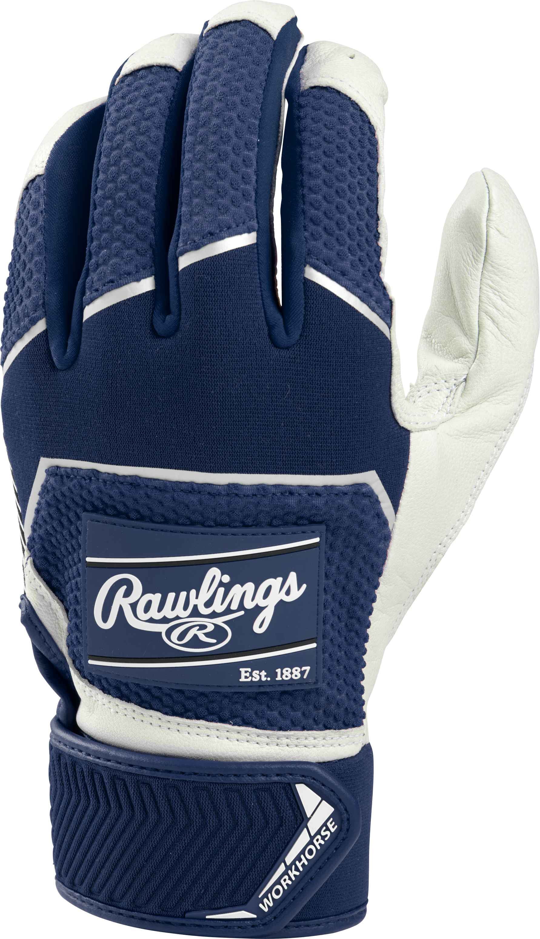 Rawlings Youth Workhorse Baseball Batting Glove, Medium, Navy