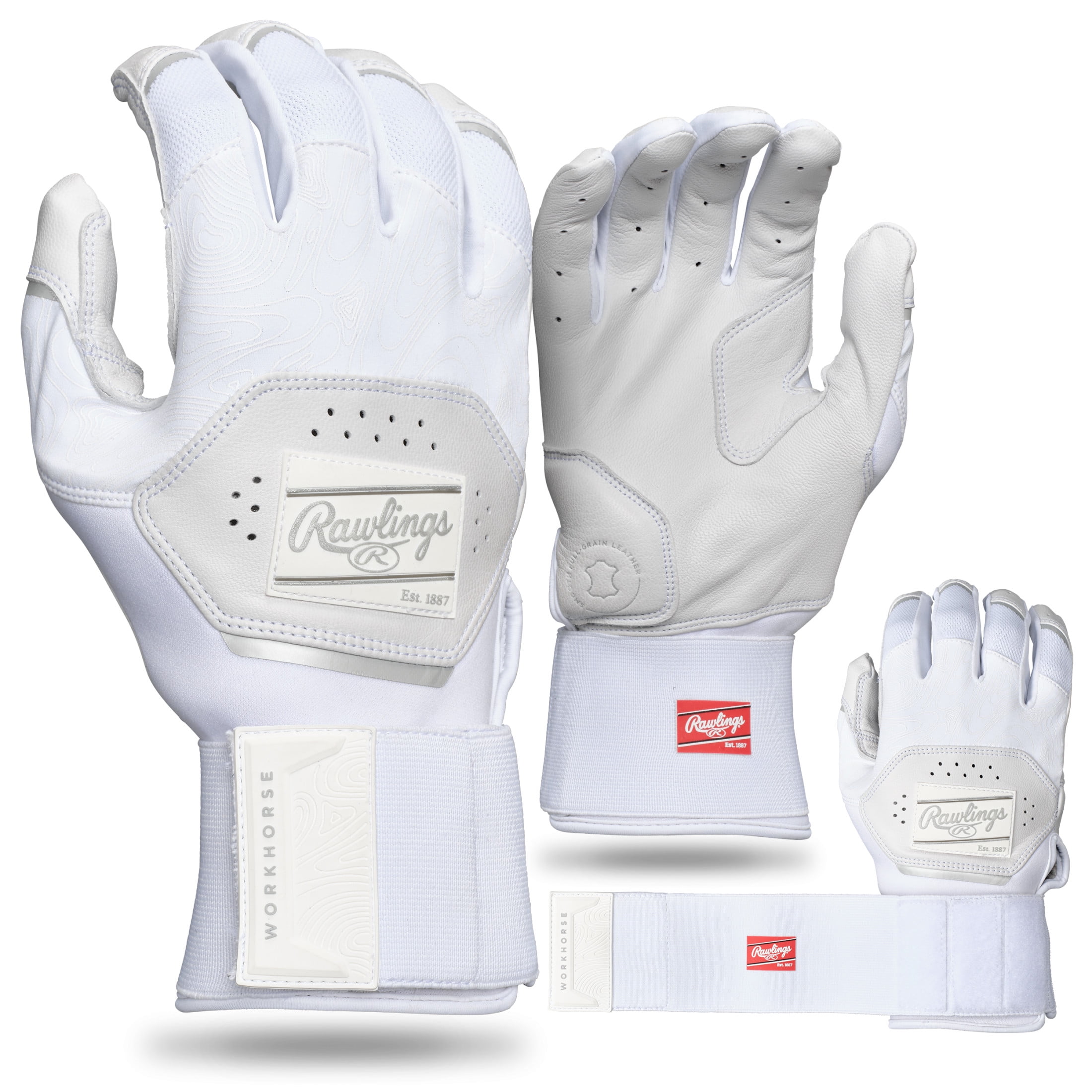 Rawlings Youth Workhorse Compression Strap Batting Gloves