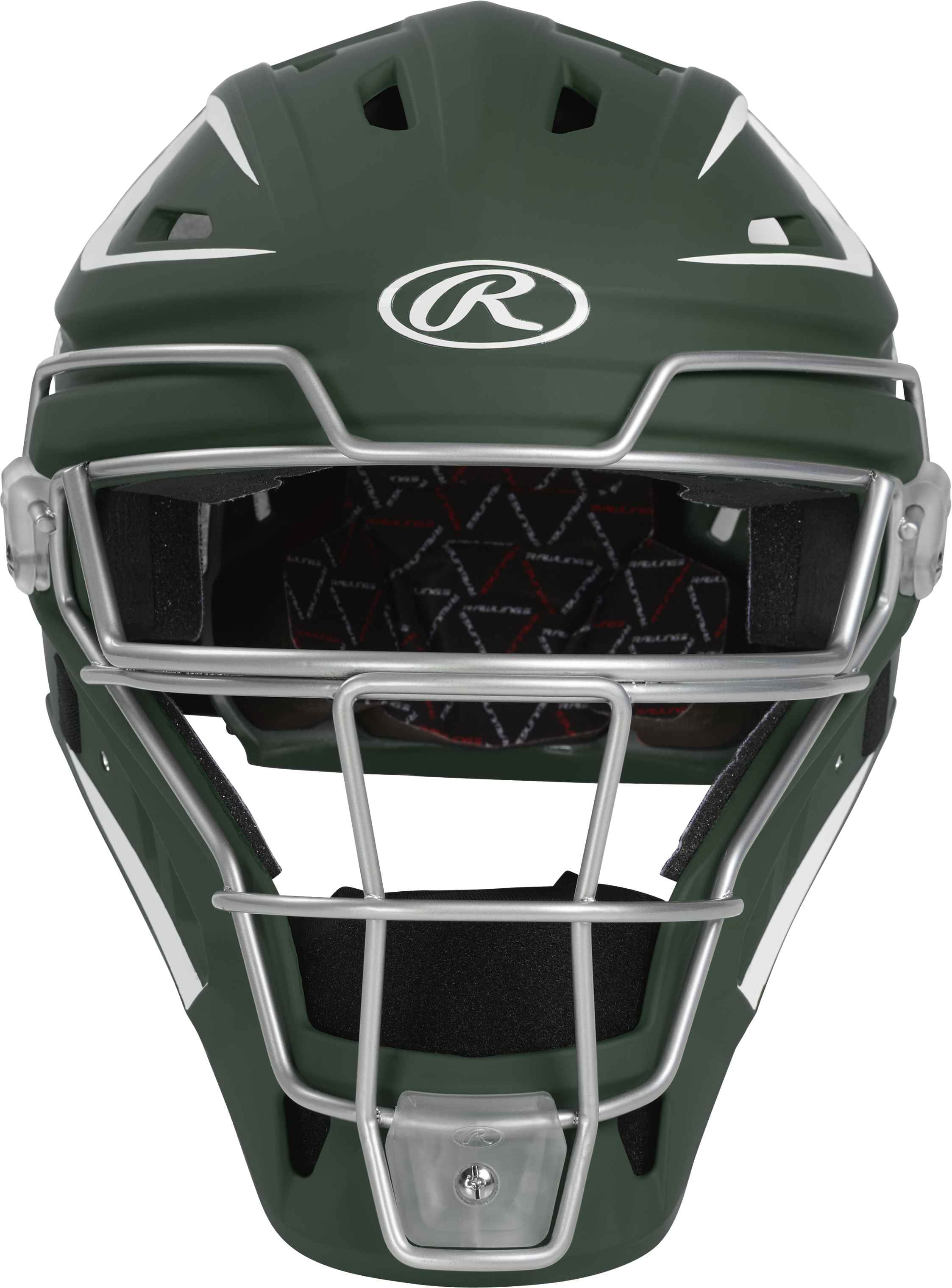RawlingsVelo Baseball Senior Catcher's Helmet | Dark Green/White | Senior