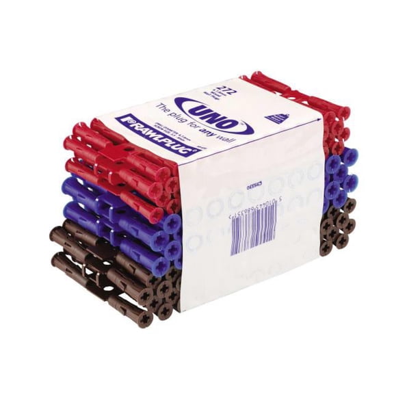 Rawlplug - Mixed UNO Plugs (Pack 272) + Drill Bit