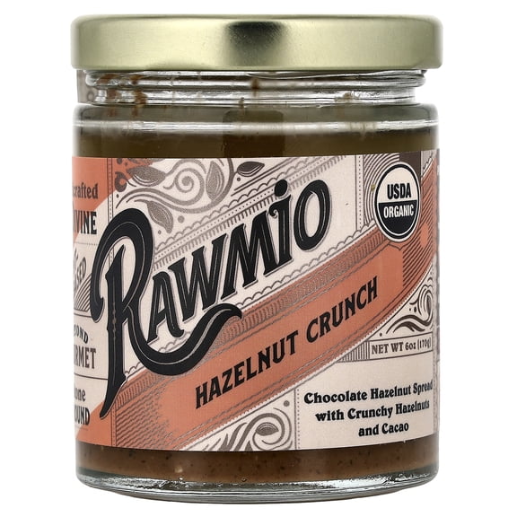 Rawmio Chocolate Hazelnut Spread, Hazelnut Crunch , 6 oz (170 g)