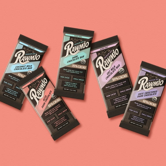 Rawmio Organic Premium Bars, 1.76 oz, Variety Pack of 5