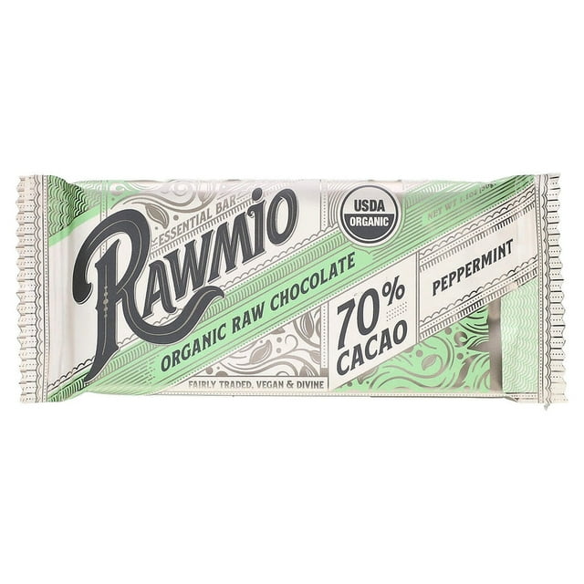 Rawmio Organic Raw Chocolate Essential Bar Peppermint 1.1 oz 3 ea