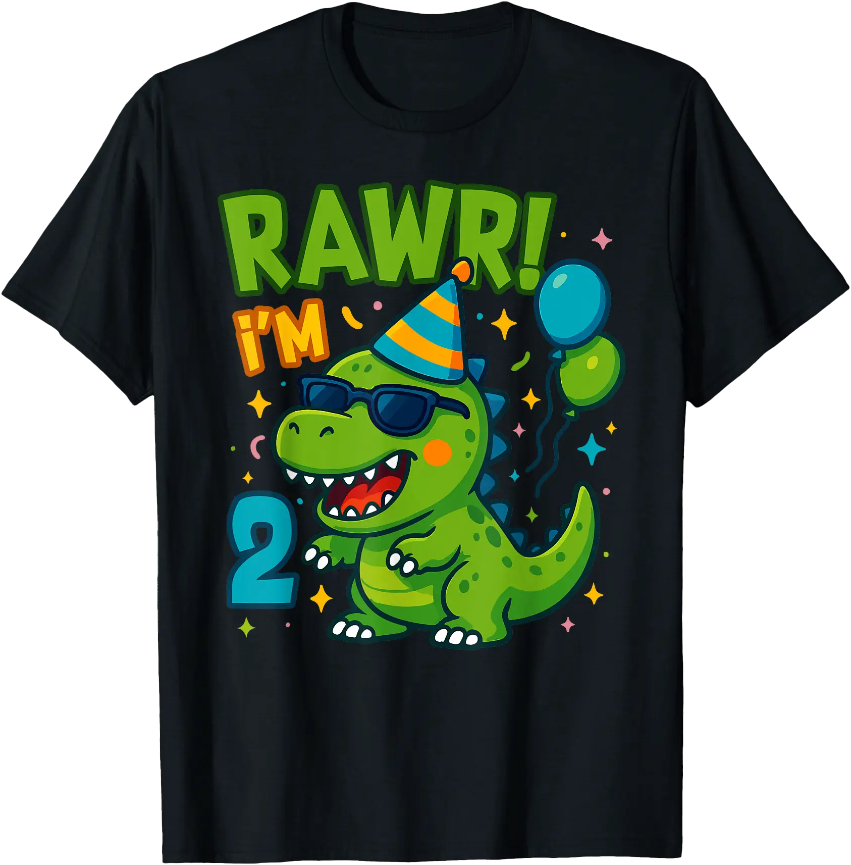 Rawr I' 2 Second Birthday Party Cute Kawaii Rex T-Shirt - Walmart.com