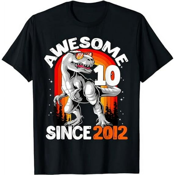 Rawr I'm 10 Kids 10 Year Old Shirt 10th Birthday Boy T Rex T-Shirt