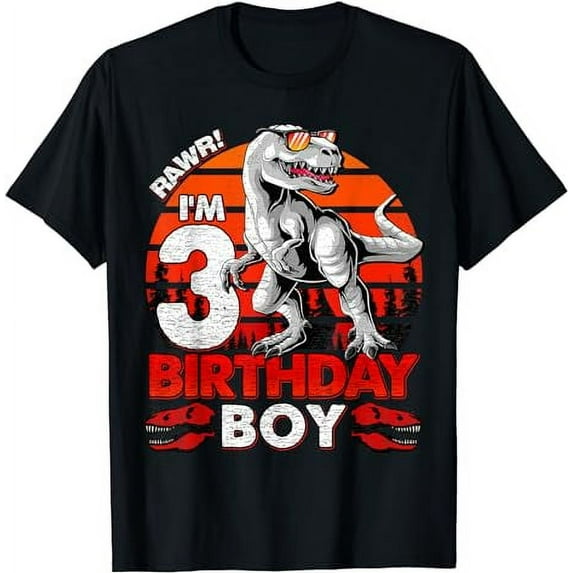 Rawr I'm 3 Kids 3 Year Old Shirt 3rd Birthday Boy T Rex T-Shirt