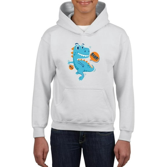 Rawr Where The Fries Dinosaur  Hoodie Juniors -Image by Shutterstock,  Small