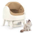 thumbnail image 1 of PetPivot Automatic Cat Litter Box Self-Cleaning with Safety Protection, Mat and Trash Bags Included, Brown, 1 of 10