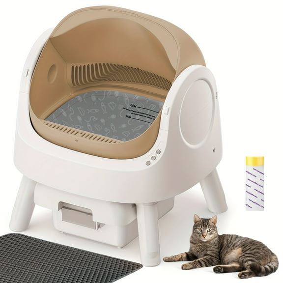 Rawrose Open-Top Self-Cleaning Automatic Cat Litter Box - Safe for Multi-Cat, Quiet Operation, Easy to Clean, Low-Maintenance Pet Essential