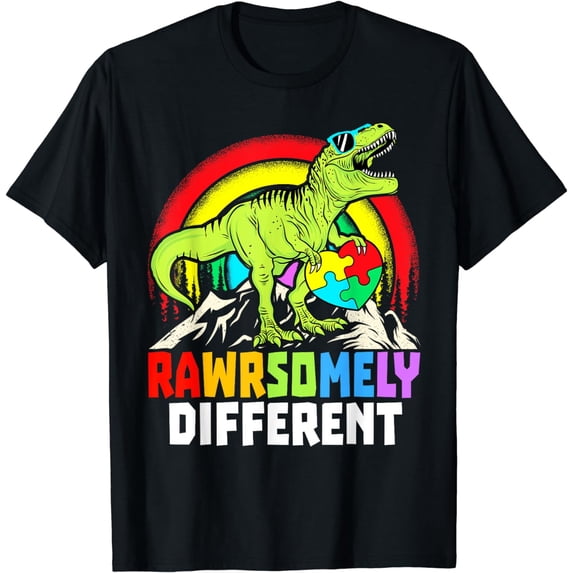Rawrsomely Different Dinosaur Autism Awareness Women Boy T-Shirt