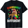 thumbnail image 1 of Rawrsomely Different for Autism Awareness T-Shirt Black Large, 1 of 4