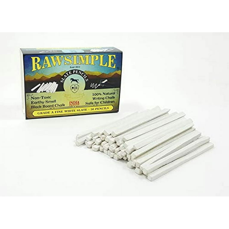 Rawsimple Grade A Fine White Slate 50 Pencils (Set of 50 pencils) 