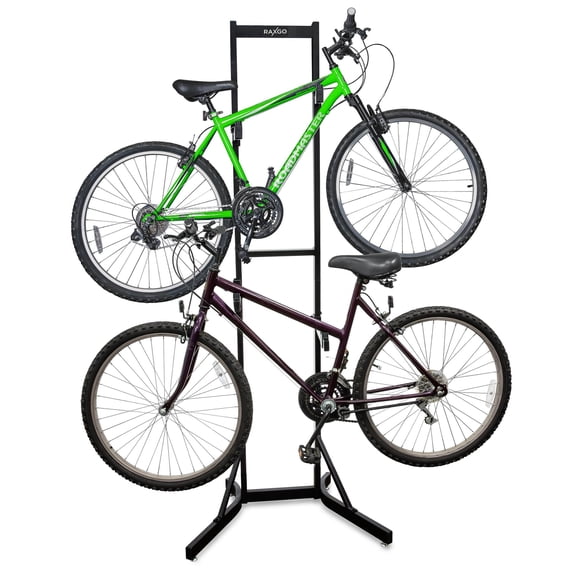 RaxGo Freestanding Bike Storage Rack for 2 Bicycles - Durable & Space-Saving