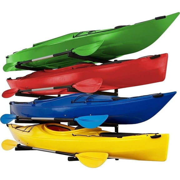 RaxGo Kayak Storage Rack Wall Mounted 4 Kayak Capacity