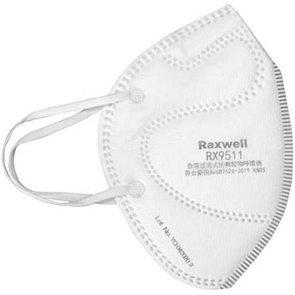 Raxwell KN95 RX9501 Disposable Face Mask 99% Filter Efficiency (50 Pack)