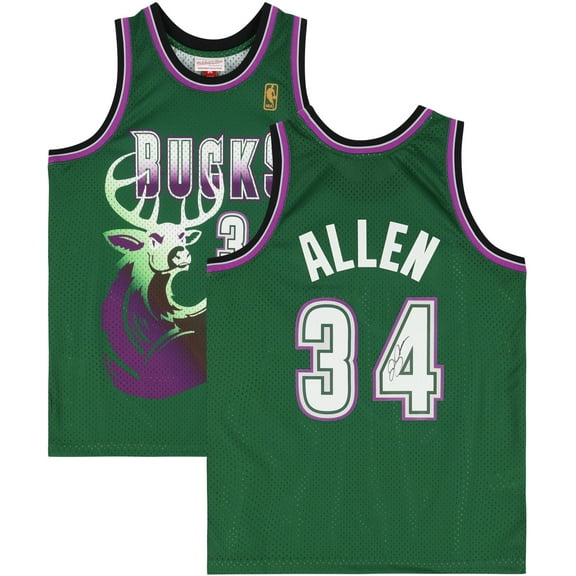 Ray Allen Milwaukee Bucks Autographed Green Mitchell & Ness 1996-1997 Swingman Jersey - Fanatics Authentic Certified