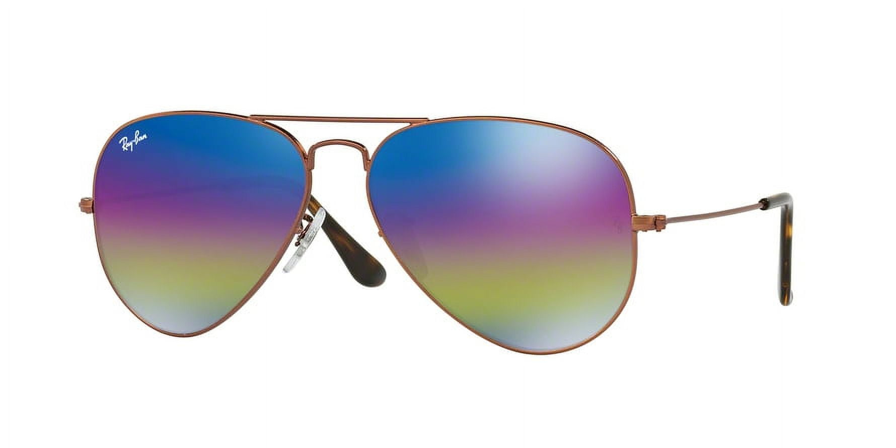 fødselsdag svælg Låne Ray-Ban 0RB3025 Full Rim Pilot Unisex Sunglasses - Size 58 (Light Grey  Mirror Rainbow 2/Dk. Bronze) - Walmart.com