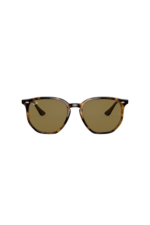 Unisex Size 54 Geometric Havana Sunglasses, Dark Brown Lens