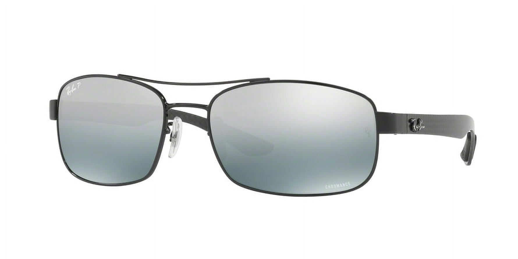 Ray-Ban 0RB8318CH Rectangle Sunglasses - Size 62 (Blue Mir Grey