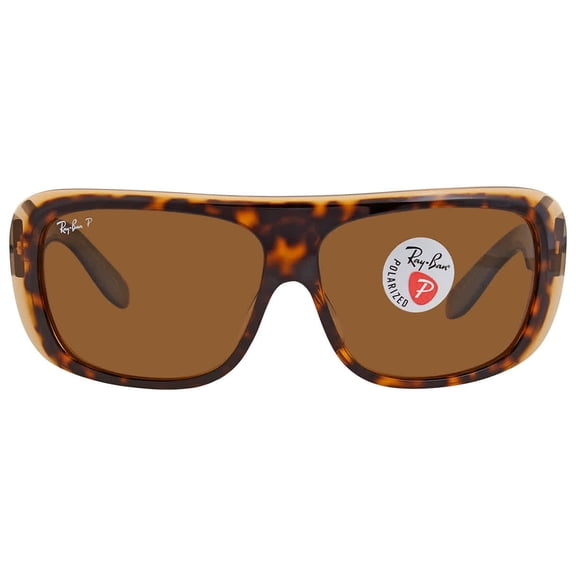Ray Ban Blair Polarized Brown Rectangular Unisex Sunglasses RB2196 129257 64