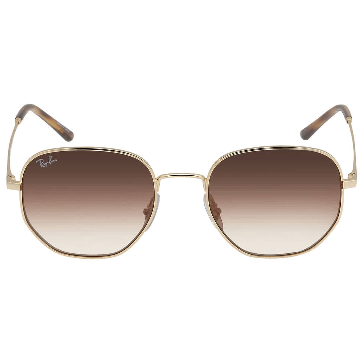 Ray-Ban Gold Frame Brown Gradient Lens Octagonal Sunglasses Ray-Ban® Octagonal RB3556N Irregular Sunglasses - EuroOptica main image 2