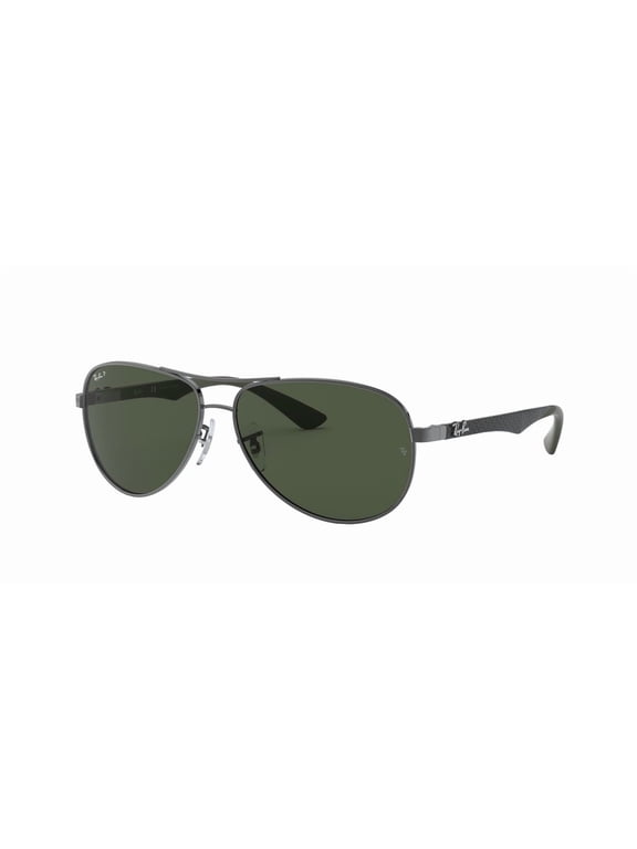 RB8313 CARBON FIBRE Pilot Shape Sunglasses Polished Gunmetal Frame / Polarized G-15 Green Lens 61mm