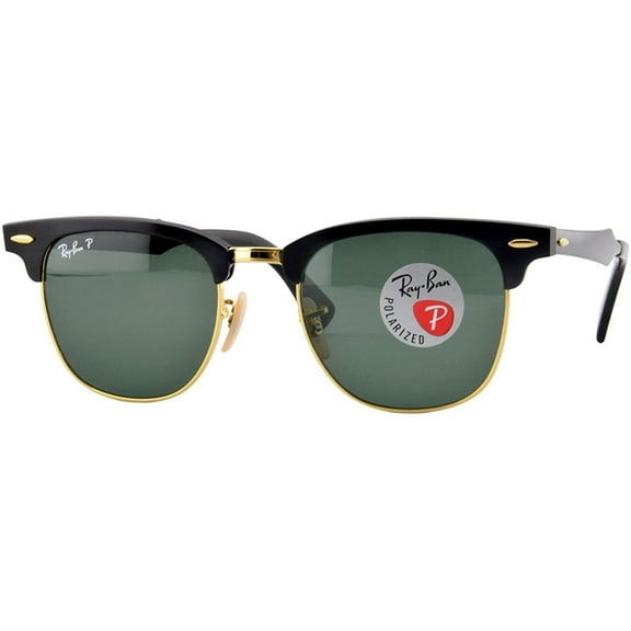 Ray-Ban CLUBMASTER ALUMINUM - BLACK/ARISTA Polarized Sunglasses