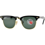 Ray-Ban CLUBMASTER ALUMINUM - BLACK/ARISTA Polarized Sunglasses